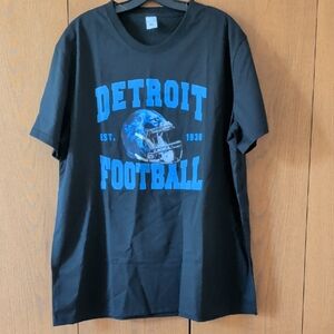 Detroit Football Black T-Shirt
